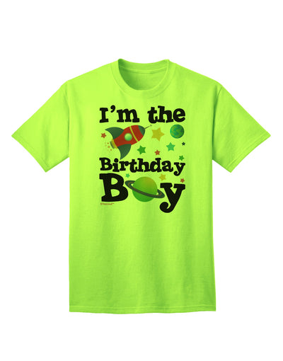 Celebrate in Style with the I'm the Birthday Boy Outer Space Design Adult T-Shirt by TooLoud-Mens T-shirts-TooLoud-Neon-Green-Small-Davson Sales