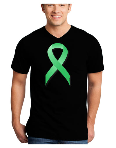 Celiac Disease Awareness Ribbon - Light Green Adult Dark V-Neck T-Shirt-TooLoud-Black-Small-Davson Sales