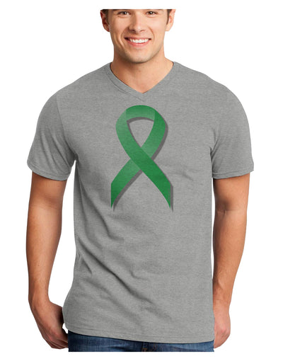 Celiac Disease Awareness Ribbon - Light Green Adult V-Neck T-shirt-Mens V-Neck T-Shirt-TooLoud-HeatherGray-Small-Davson Sales