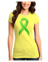 Celiac Disease Awareness Ribbon - Light Green Juniors T-Shirt-Womens Juniors T-Shirt-TooLoud-Yellow-Juniors Fitted X-Small-Davson Sales