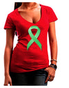 Celiac Disease Awareness Ribbon - Light Green Juniors V-Neck Dark T-Shirt-Womens V-Neck T-Shirts-TooLoud-Red-Juniors Fitted Small-Davson Sales