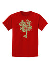 Celtic Knot 4 Leaf Clover St Patricks Childrens Dark T-Shirt-Childrens T-Shirt-TooLoud-Red-X-Small-Davson Sales