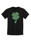 Celtic Knot 4 Leaf Clover St Patricks Childrens Dark T-Shirt-Childrens T-Shirt-TooLoud-Black-X-Small-Davson Sales