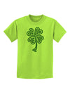 Celtic Knot 4 Leaf Clover St Patricks Childrens T-Shirt-Childrens T-Shirt-TooLoud-Lime-Green-X-Small-Davson Sales