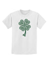 Celtic Knot 4 Leaf Clover St Patricks Childrens T-Shirt-Childrens T-Shirt-TooLoud-White-X-Small-Davson Sales