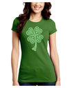 Celtic Knot 4 Leaf Clover St Patricks Juniors Crew Dark T-Shirt-T-Shirts Juniors Tops-TooLoud-Kiwi-Green-Juniors Fitted Small-Davson Sales