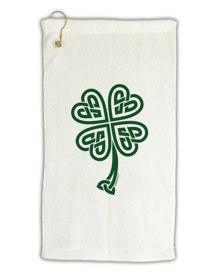 Celtic Knot 4 Leaf Clover St Patricks Micro Terry Gromet Golf Towel 11&#x22;x19-Golf Towel-TooLoud-White-Davson Sales