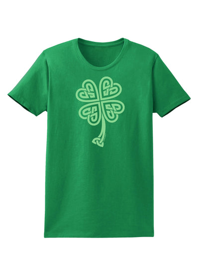 Celtic Knot 4 Leaf Clover St Patricks Womens Dark T-Shirt-TooLoud-Kelly-Green-X-Small-Davson Sales