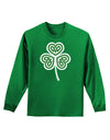 Celtic Knot Irish Shamrock Adult Long Sleeve Dark T-Shirt-TooLoud-Kelly-Green-Small-Davson Sales