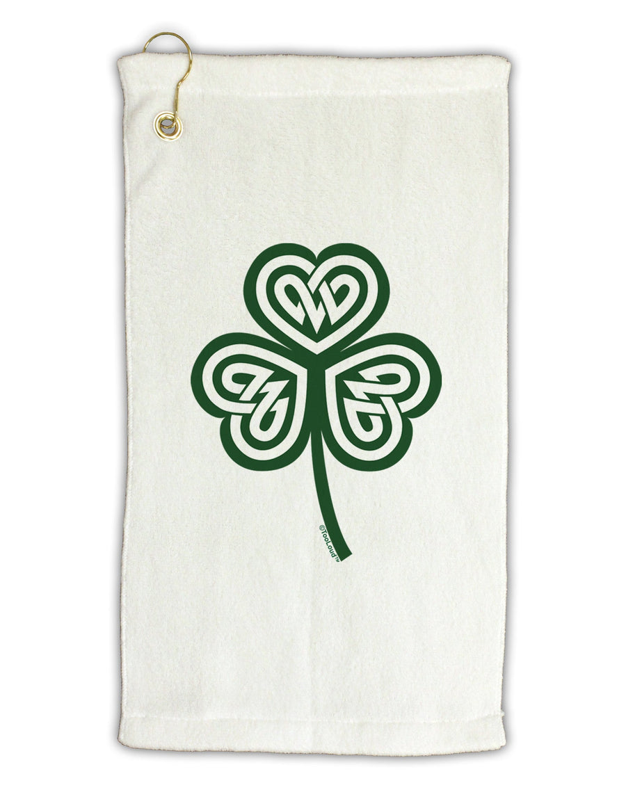 Celtic Knot Irish Shamrock Micro Terry Gromet Golf Towel 11&#x22;x19-Golf Towel-TooLoud-White-Davson Sales