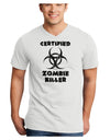 Certified Zombie Killer - Biohazard Adult V-Neck T-shirt by TooLoud-Mens V-Neck T-Shirt-TooLoud-White-Small-Davson Sales