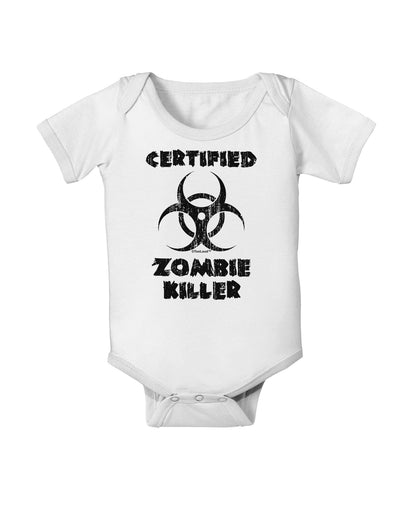 Certified Zombie Killer - Biohazard Baby Romper Bodysuit by TooLoud-Baby Romper-TooLoud-White-06-Months-Davson Sales