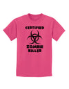 Certified Zombie Killer - Biohazard Childrens T-Shirt by TooLoud-Childrens T-Shirt-TooLoud-Sangria-X-Small-Davson Sales