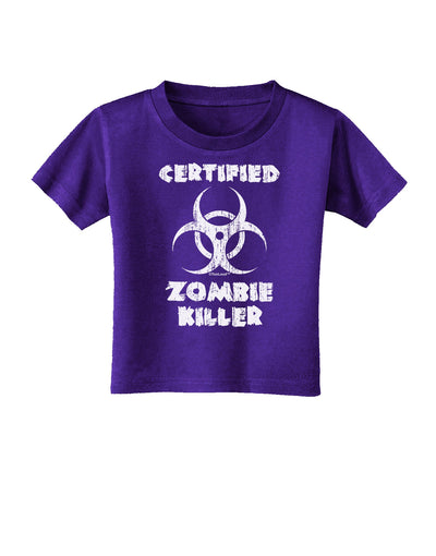 Certified Zombie Killer - Biohazard Toddler T-Shirt Dark by TooLoud-Toddler T-Shirt-TooLoud-Purple-2T-Davson Sales