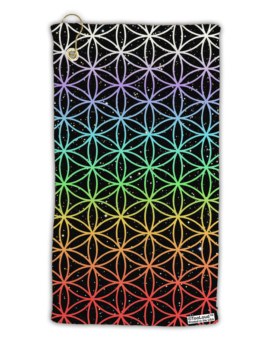 Chakra Colors Flower of Life Micro Terry Gromet Golf Towel 15 x 22 Inch All Over Print-Golf Towel-TooLoud-White-Davson Sales