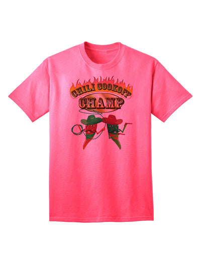 Champion Edition: Cowboy Chili Cookoff - Adult T-Shirt-Mens T-shirts-TooLoud-Neon-Pink-Small-Davson Sales