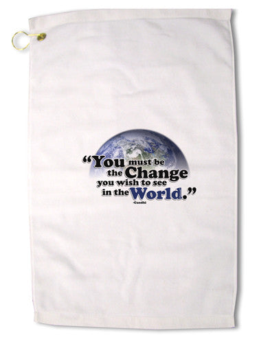 Change In The World Gandhi Premium Cotton Golf Towel - 16 x 25 inch-Golf Towel-TooLoud-16x25"-Davson Sales