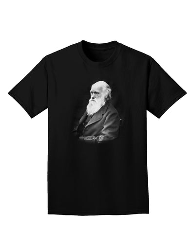 Charles Darwin Black and White Adult Dark T-Shirt by TooLoud-Mens T-Shirt-TooLoud-Black-Small-Davson Sales