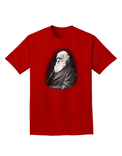 Charles Darwin Black and White Adult Dark T-Shirt by TooLoud-Mens T-Shirt-TooLoud-Red-Small-Davson Sales