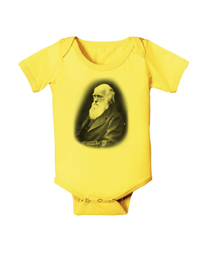 Charles Darwin Black and White Baby Romper Bodysuit by TooLoud-Baby Romper-TooLoud-Yellow-06-Months-Davson Sales