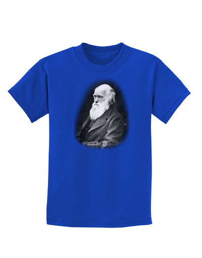 Charles Darwin Black and White Childrens Dark T-Shirt by TooLoud-Childrens T-Shirt-TooLoud-Royal-Blue-X-Small-Davson Sales