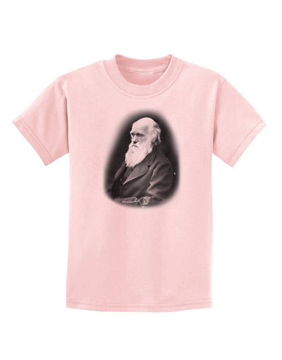 Charles Darwin Black and White Childrens T-Shirt by TooLoud-Childrens T-Shirt-TooLoud-PalePink-X-Small-Davson Sales