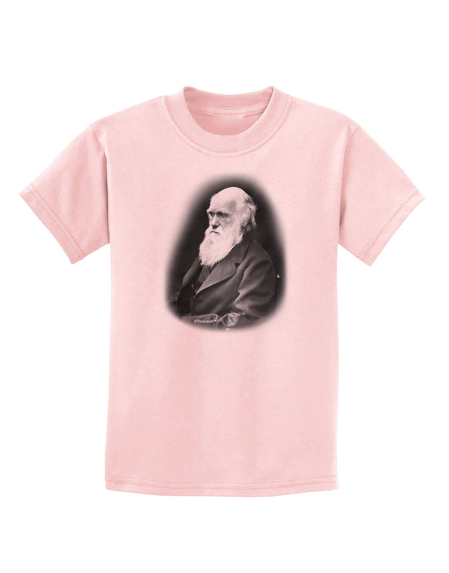 Charles Darwin Black and White Childrens T-Shirt by TooLoud-Childrens T-Shirt-TooLoud-White-X-Small-Davson Sales