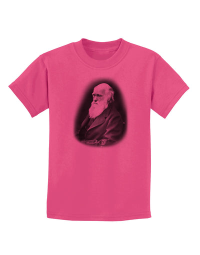 Charles Darwin Black and White Childrens T-Shirt by TooLoud-Childrens T-Shirt-TooLoud-Sangria-X-Small-Davson Sales