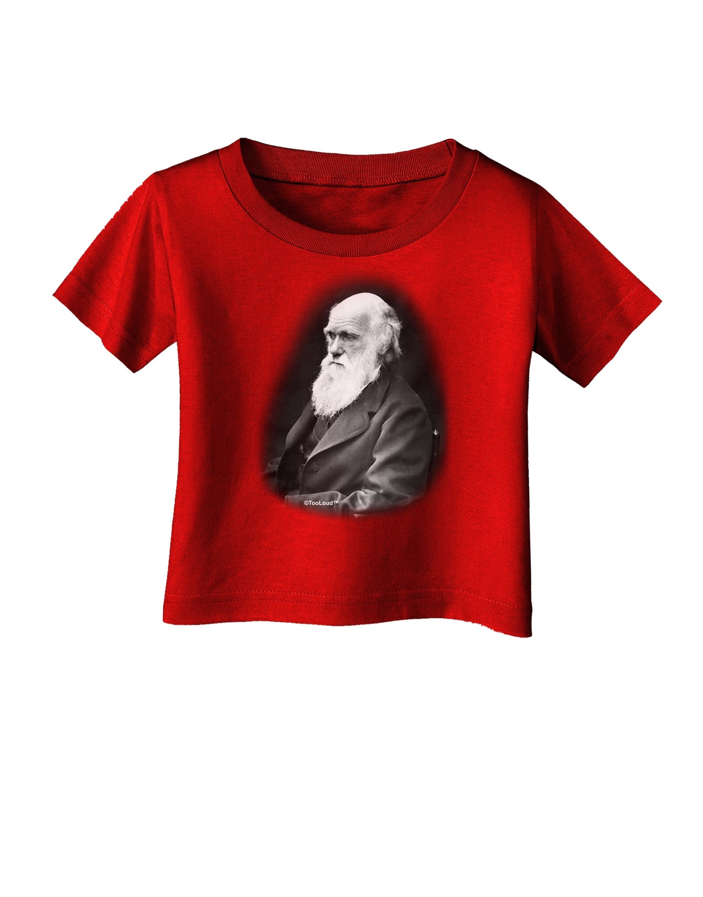 Charles Darwin Black and White Infant T-Shirt Dark by TooLoud-Infant T-Shirt-TooLoud-Red-06-Months-Davson Sales