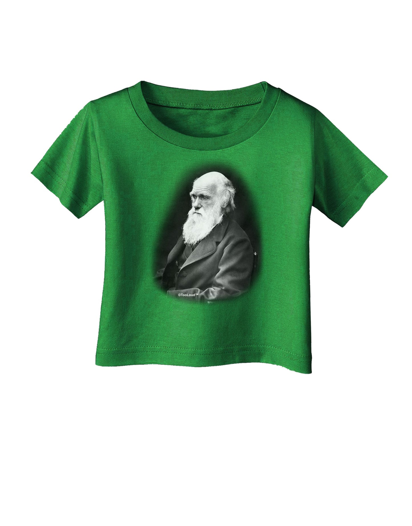 Charles Darwin Black and White Infant T-Shirt Dark by TooLoud-Infant T-Shirt-TooLoud-Clover-Green-06-Months-Davson Sales