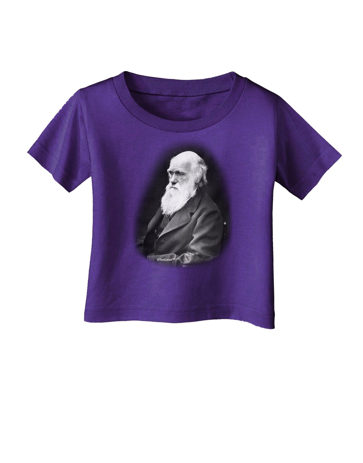 Charles Darwin Black and White Infant T-Shirt Dark by TooLoud-Infant T-Shirt-TooLoud-Purple-06-Months-Davson Sales