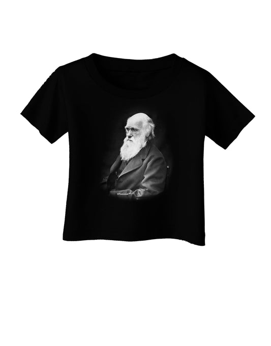 Charles Darwin Black and White Infant T-Shirt Dark by TooLoud-Infant T-Shirt-TooLoud-Black-06-Months-Davson Sales