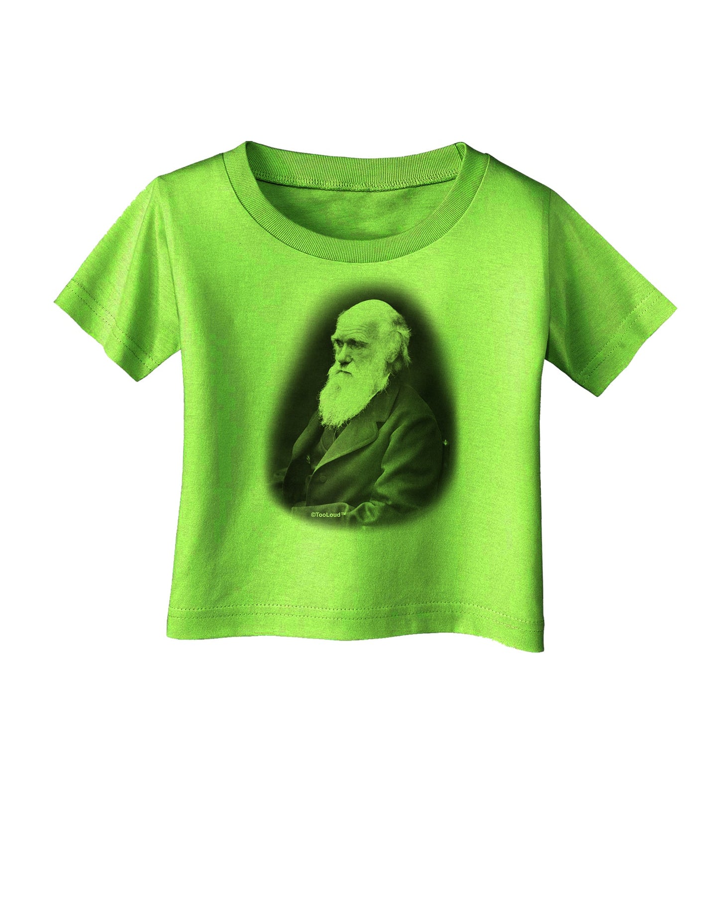 Charles Darwin Black and White Infant T-Shirt by TooLoud-Infant T-Shirt-TooLoud-Lime-Green-06-Months-Davson Sales
