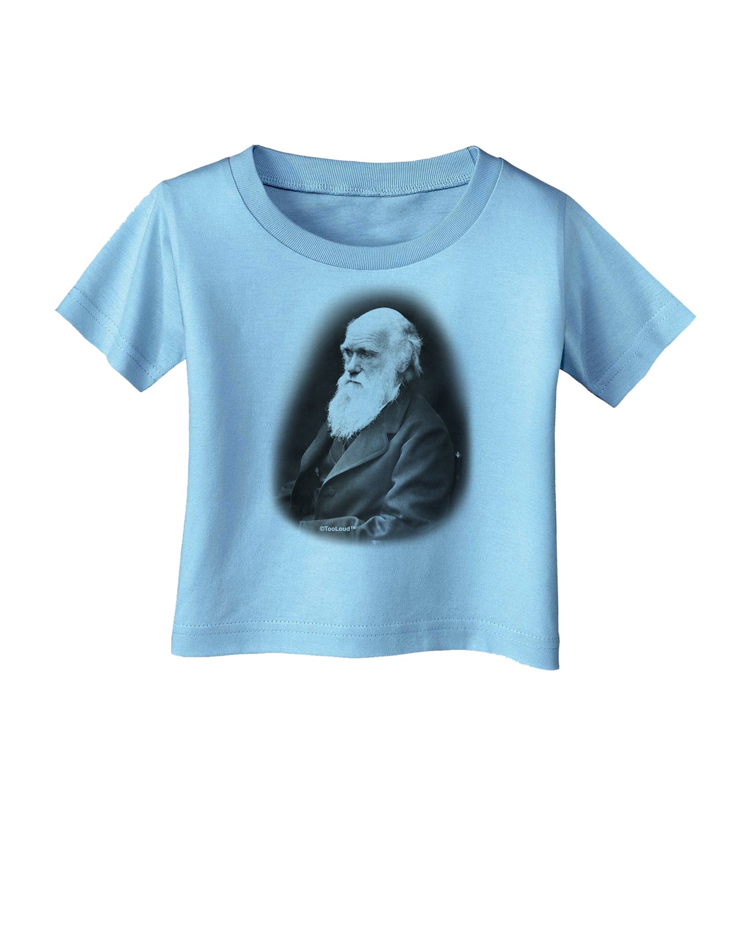 Charles Darwin Black and White Infant T-Shirt by TooLoud-Infant T-Shirt-TooLoud-Aquatic-Blue-06-Months-Davson Sales