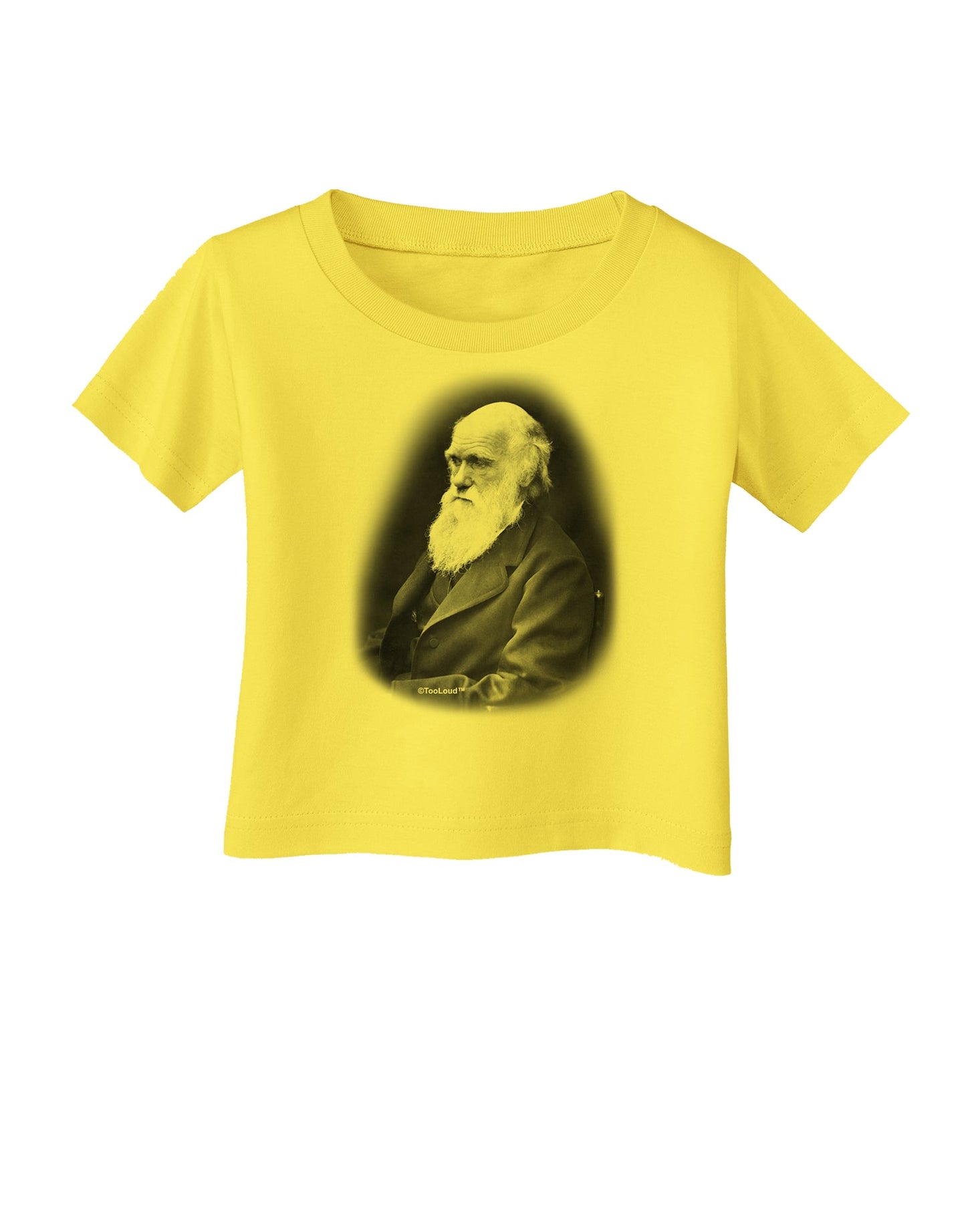 Charles Darwin Black and White Infant T-Shirt by TooLoud-Infant T-Shirt-TooLoud-Yellow-06-Months-Davson Sales