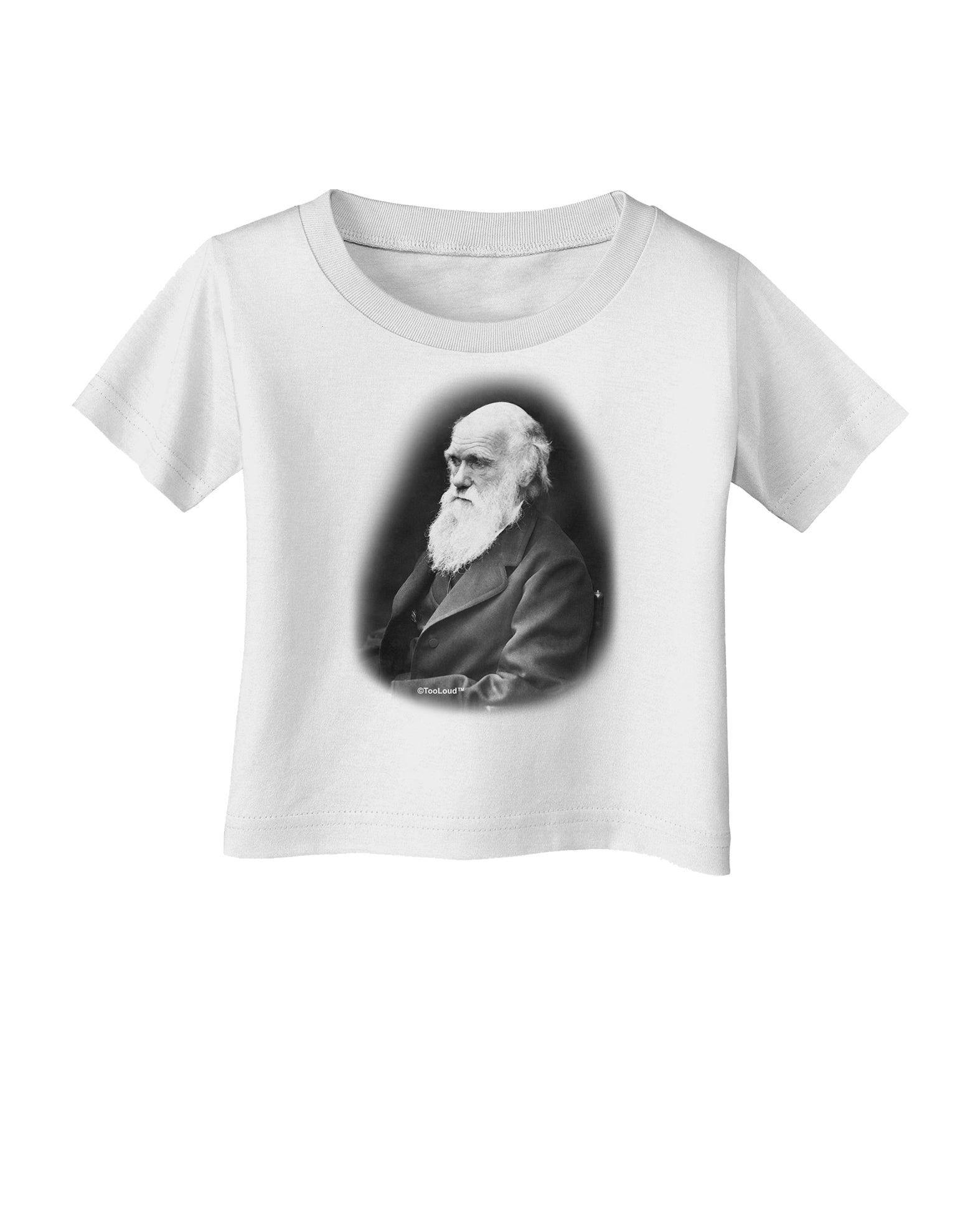 Charles Darwin Black and White Infant T-Shirt by TooLoud-Infant T-Shirt-TooLoud-White-06-Months-Davson Sales