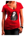 Charles Darwin Black and White Juniors V-Neck Dark T-Shirt by TooLoud-Womens V-Neck T-Shirts-TooLoud-Red-Juniors Fitted Small-Davson Sales