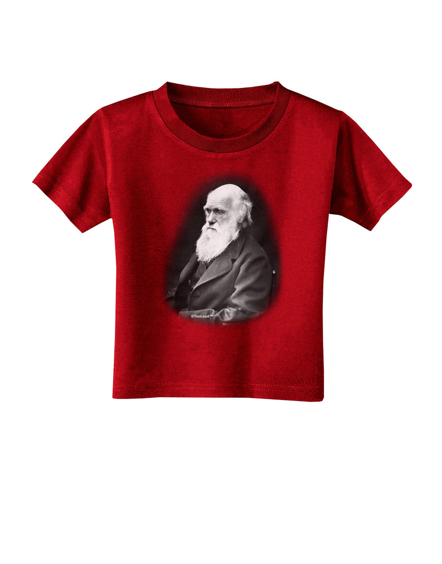 Charles Darwin Black and White Toddler T-Shirt Dark by TooLoud-Toddler T-Shirt-TooLoud-Black-2T-Davson Sales