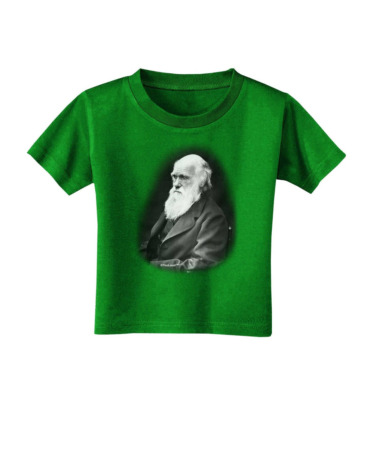Charles Darwin Black and White Toddler T-Shirt Dark by TooLoud-Toddler T-Shirt-TooLoud-Clover-Green-2T-Davson Sales