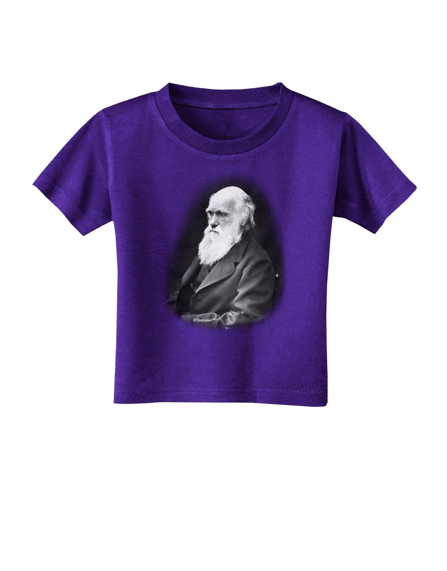 Charles Darwin Black and White Toddler T-Shirt Dark by TooLoud-Toddler T-Shirt-TooLoud-Purple-2T-Davson Sales