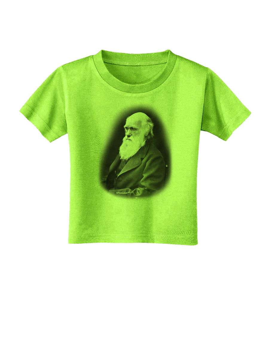 Charles Darwin Black and White Toddler T-Shirt by TooLoud-Toddler T-Shirt-TooLoud-White-2T-Davson Sales