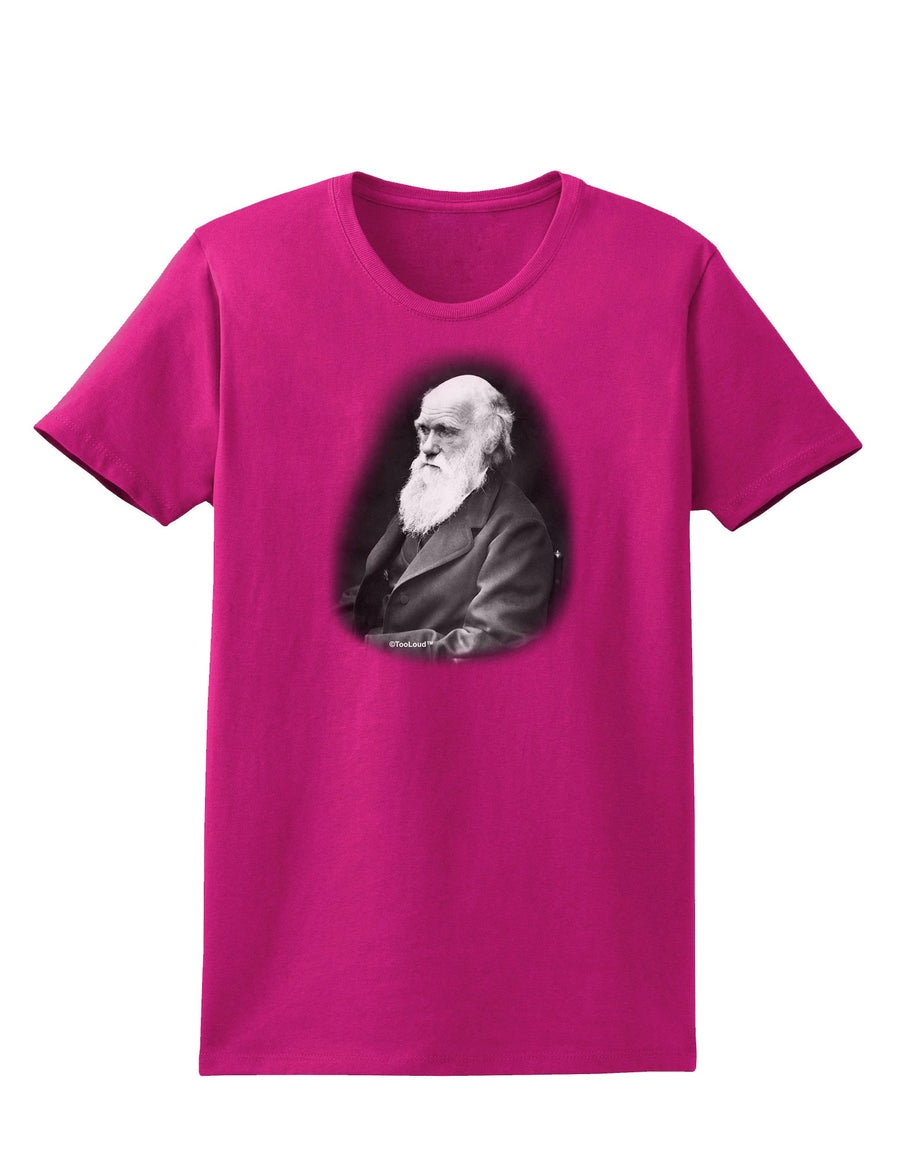 Charles Darwin Black and White Womens Dark T-Shirt by TooLoud-Womens T-Shirt-TooLoud-Black-X-Small-Davson Sales