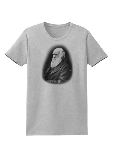 Charles Darwin Black and White Womens T-Shirt by TooLoud-Womens T-Shirt-TooLoud-AshGray-X-Small-Davson Sales