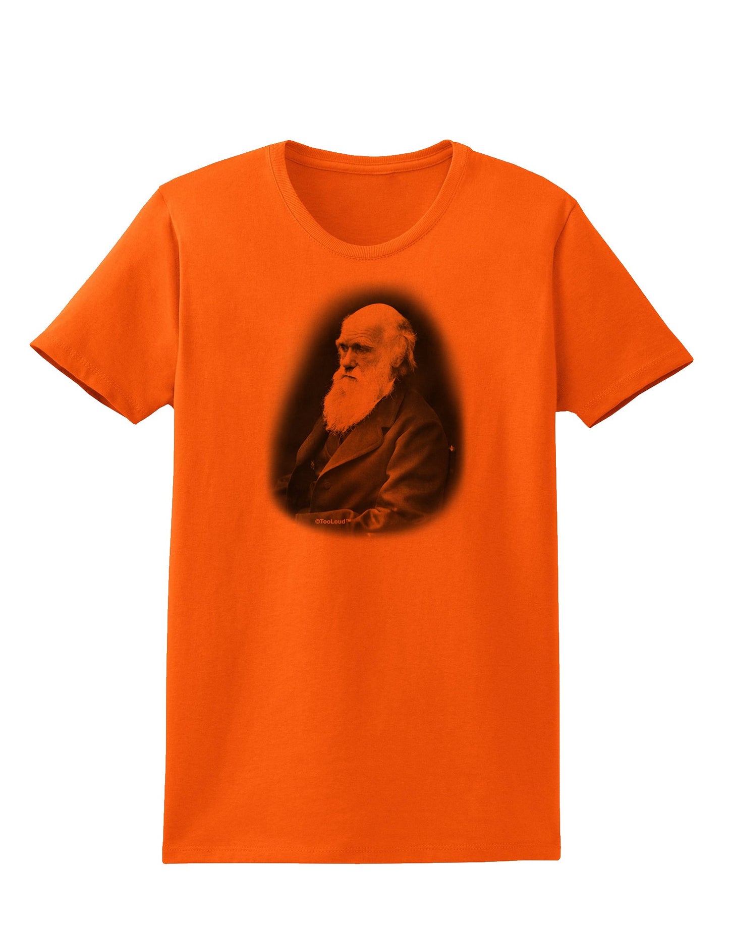 Charles Darwin Black and White Womens T-Shirt by TooLoud-Womens T-Shirt-TooLoud-Orange-X-Small-Davson Sales