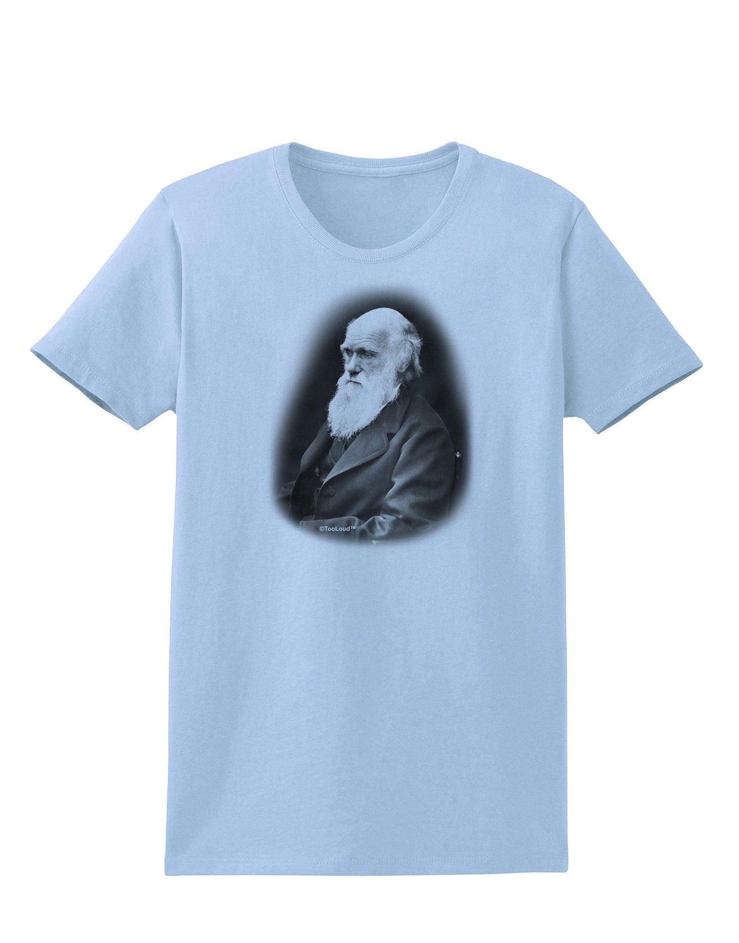 Charles Darwin Black and White Womens T-Shirt by TooLoud-Womens T-Shirt-TooLoud-Light-Blue-X-Small-Davson Sales