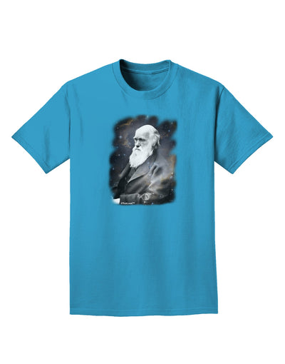 Charles Darwin In Space Adult Dark T-Shirt by TooLoud-Mens T-Shirt-TooLoud-Turquoise-Small-Davson Sales