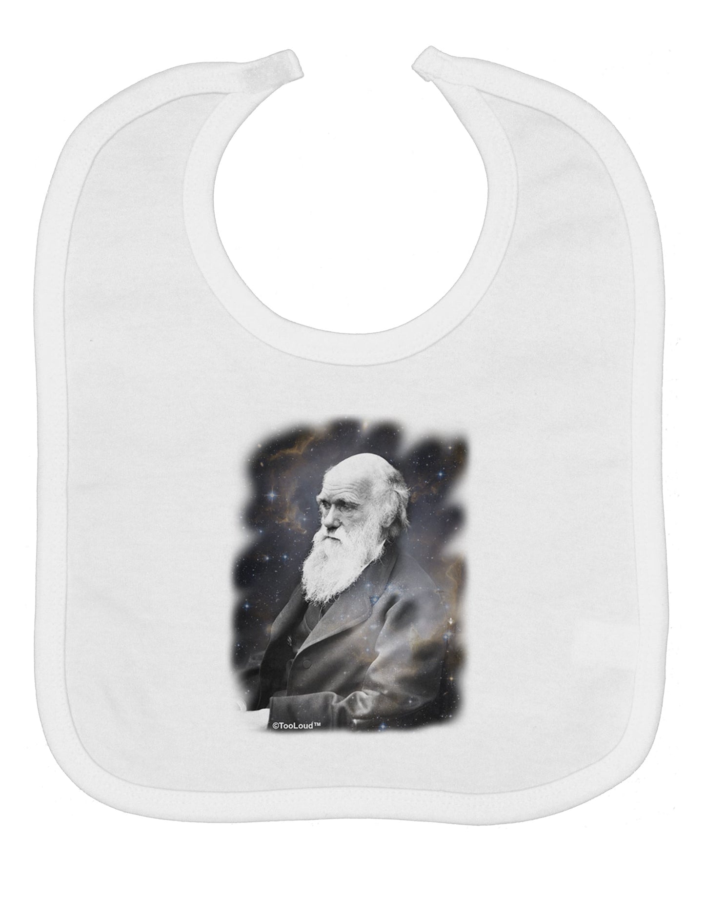 Charles Darwin In Space Baby Bib by TooLoud