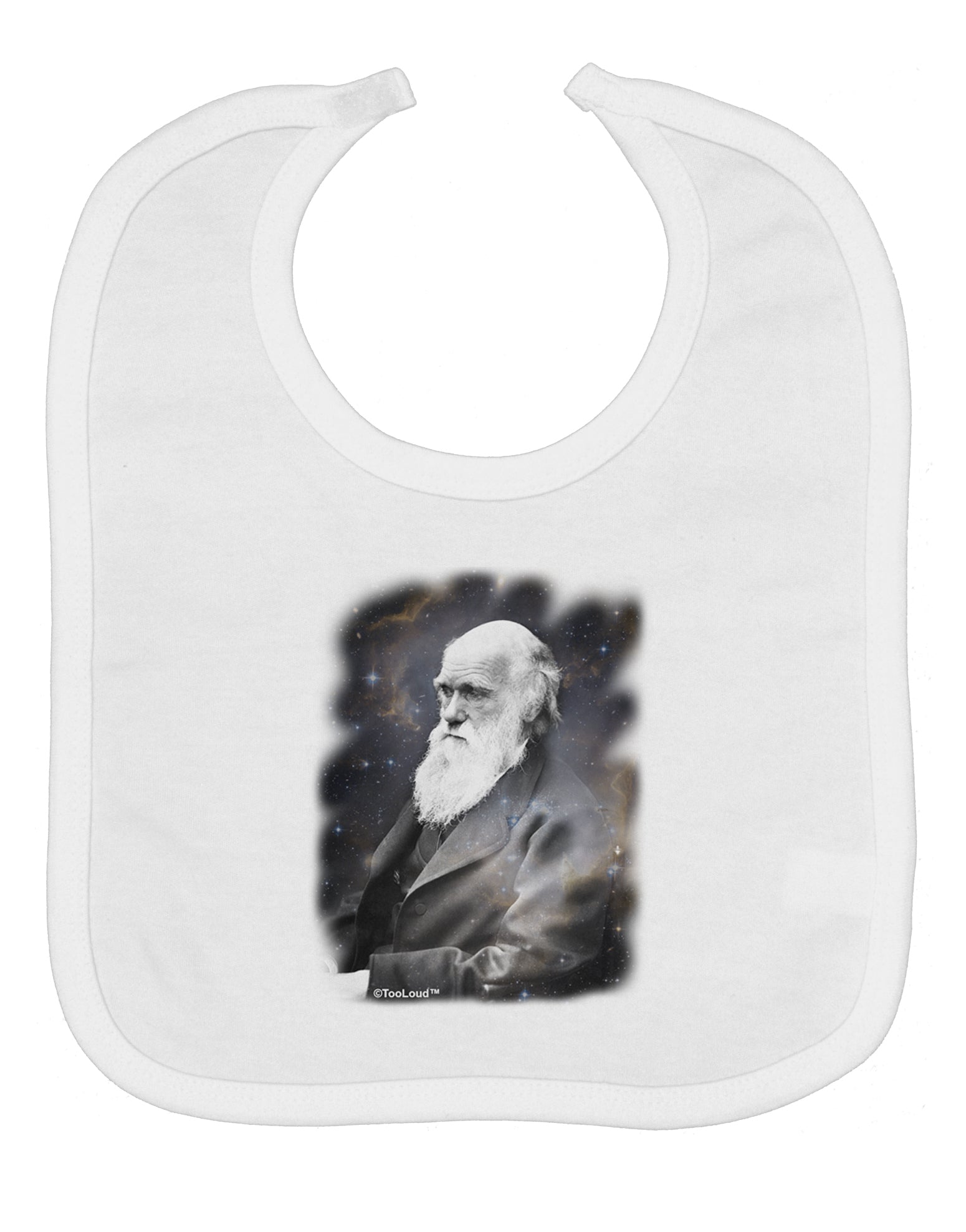 Charles Darwin In Space Baby Bib by TooLoud