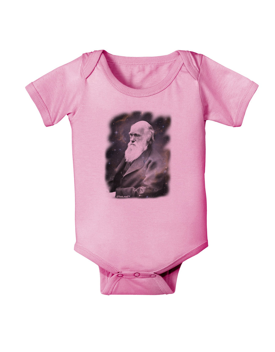 Charles Darwin In Space Baby Romper Bodysuit by TooLoud-Baby Romper-TooLoud-White-06-Months-Davson Sales