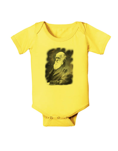 Charles Darwin In Space Baby Romper Bodysuit by TooLoud-Baby Romper-TooLoud-Yellow-06-Months-Davson Sales